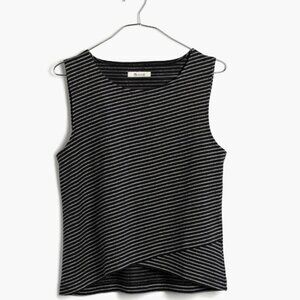 madewell Striped Crossover Tank Top - size S